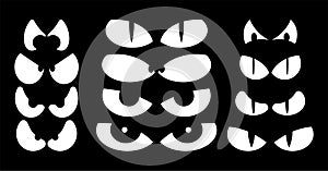 Halloween spooky scary eyes vector design isolated on black ba