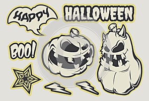 Halloween sticker pack on a whte background