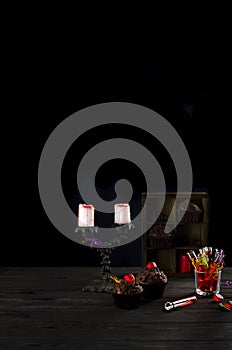 Halloween still-life background