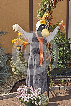 Halloween straw character scarecrows