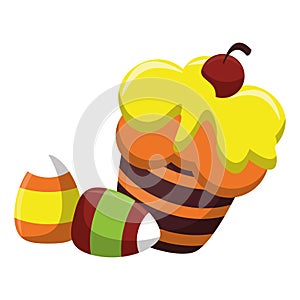 Halloween sweet candies isolated icon