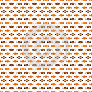 Halloween sweets seamless pattern on white background. Candy horizontal row.