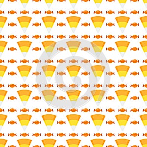 Halloween sweets seamless pattern on white background. Jelly and candy.