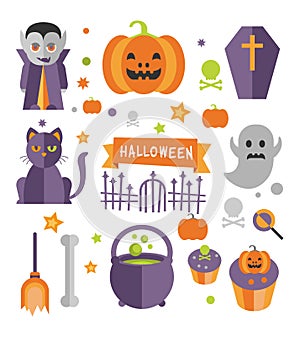 Halloween symbols collection