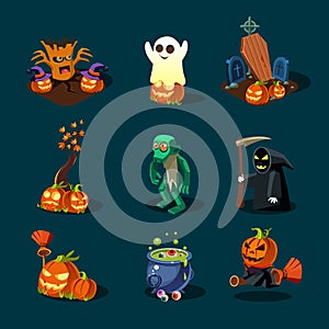 Halloween symbols collection