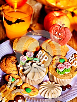 Halloween table with trick or treat