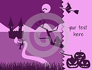 Halloween template for cards, letters and messages