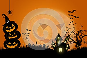 Halloween template design with space for text or message