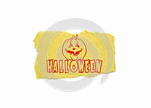 Halloween text on brown paper