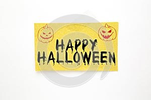 Halloween text on brown paper