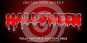 Halloween text effect  editable horror and blood text style