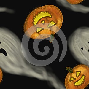 Halloween theme illustration seamless