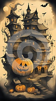 Halloween theme party illustration darkness evil