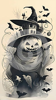 Halloween theme party illustration darkness evil