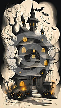 Halloween theme party illustration darkness evil