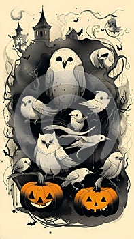 Halloween theme party illustration darkness evil