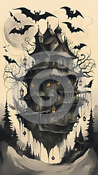 Halloween theme party illustration darkness evil