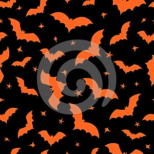 Halloween themed bats and star shapes Pattern