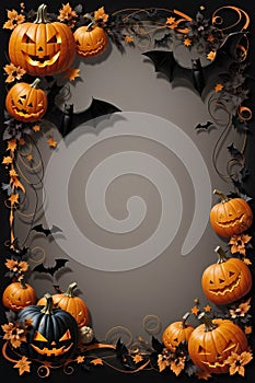 Halloween-themed clip art Seasonal design elements Spooky frame graphics Halloween border templates