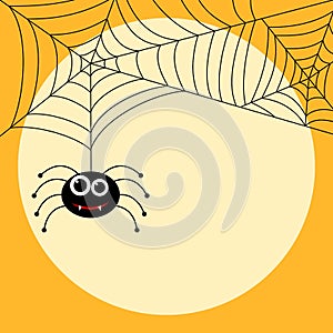 Halloween themed cute spider with webs