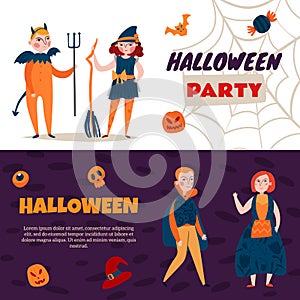 Halloween Time Kids Banners