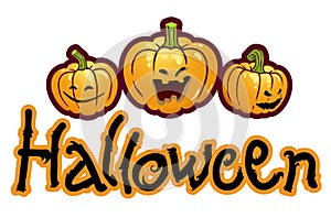 Halloween titling - three pumpkin heads of Jack