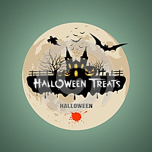 Halloween treats message design photo