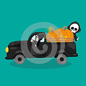 halloween truck skeleton back 03
