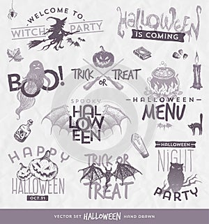 Halloween type design set