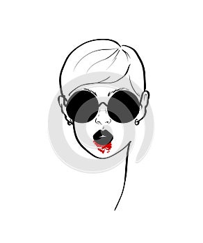Halloween vampire design sketch woman in style pop art