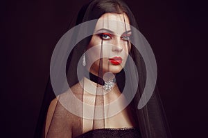 Halloween vampire woman portrait