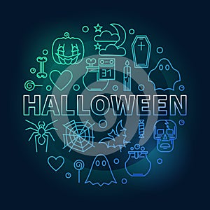 Halloween vector creative round Holiday outline illustration