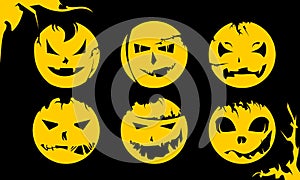 Halloween vector icon illustration circle concept, hand drawn