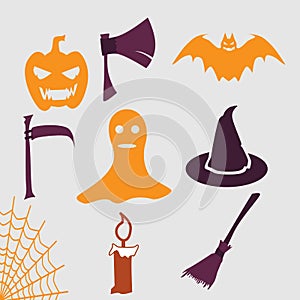Halloween vector icon illustration, hand drawn.By using a color palette identical to Halloween.