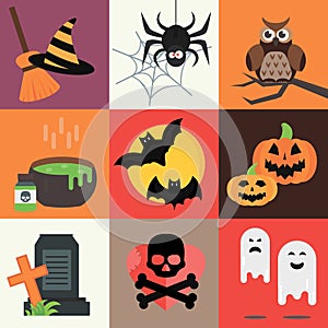 Halloween vector icons set