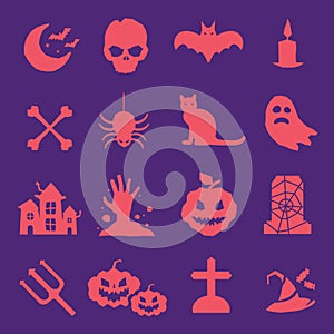 Halloween vector icons set