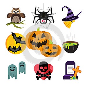 Halloween vector icons set