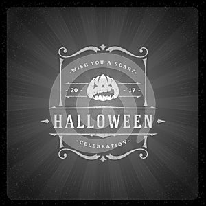 Halloween vector illustration on movie ending screen