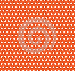 Halloween vector polka dot background. Orange and white light endless seamless texture. Thanksgivings day pattern
