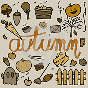 Halloween vectors, illustrations, emojis, and patterns. Autumn pattern