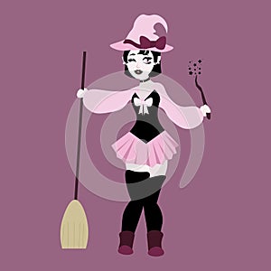 Halloween vectors, illustrations, emojis, and patterns. Witch vector.