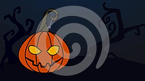 Halloween video. Pumpkin with a spider. Simple pumpkin animation