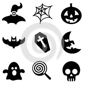 Halloween web and mobile logo icons collection