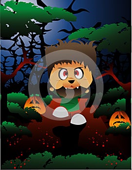 Halloween werewolf vector