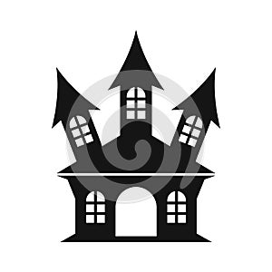 Halloween or witch castle icon, simple style