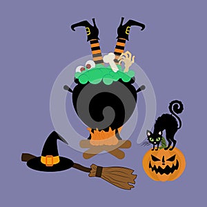 Halloween witch cauldron
