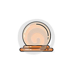 Halloween witch crystal ball flat style icon