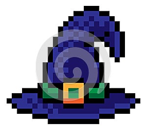 Halloween Witch Hat Game Pixel Art Icon