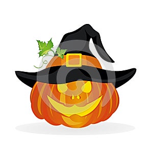 Halloween. Witch hat. Vector. Greeting card or invitation