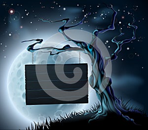 Halloween Wooden Sign Background